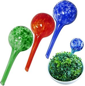 Evelots 3 Pack Plant Watering Globe-Glass-Automatic Water System-Indoor/Outdoor