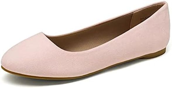 DREAM PAIRS Women's Sole-Simple Pink Ballerina Walking Flats Shoes - 7.5 M US