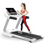 LET'S PLAY Lp-333 Automatic Incline Motorised Treadmill Home 120 Kg User Weight,6Hp Peak Low Noise Ac Motor,Anti-Slip Foldable Running Machine,14 Km/Hr Max Speed [5 Year Motor Warranty],White Stone