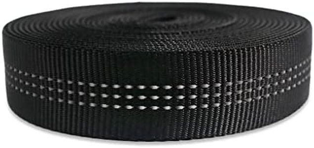 NewDoar CE UIAA Certified 1 Inch Nylon Webbing Strap/Tubular Climbing Webbing - Heavy Duty Strap for Rescue, Climbing, Harnesses, Rock Work, & Firefighting(Black,30 Yard)