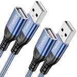 USB Extension Cable [6.6FT+6.6FT 2Pack] USB 2.0 Extension Cable USB Type A Male to Female Cable USB 2.0 Extension Lead Compatible for USB Keyboard, Printer,Mouse, Flash Drive, Hard Drive, etc - Blue