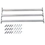 vidaXL Adjustable Security Window Bars - Galvanised Steel, 3-Piece Set, Silver Finish, Fits 710-1200mm Window Sizes