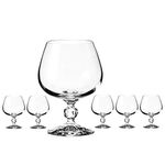 IKIDO Claudia Crystal Brandy Snifters Set of 6 - Elegant 8.7 oz Brandy Glasses - Premium Quality, Perfect for Cognac and Spirits - Classic Design, Made in Czech Republic