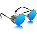 Dervin Unisex Adult Round Sunglasses (Blue) - Pack of 1