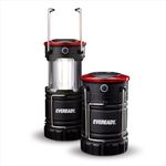 Eveready IPX4 Water Resistant, Super Bright, 100 Hour Run-time, Battery Powered Outdoor 360 LED Camping Lantern, Black