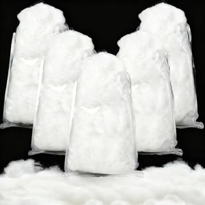 Cididu 1000g Fake Snow Clouds Decorations, 35.27 oz Fluffy Artificial Fiber Fill for Christmas Tree, White Soft Indoor Home Decor for Village Display, DIY Winter Crafts, Safe and Reusable