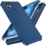 ORETech Designed for iPhone 11 Case with [2 x Tempered Glass Screen Protector] [Full Camera Lens Protection] Square Edge Shockproof Soft TPU+Hard PC Anti-Slip Phone Case for iPhone 11 Case-6.1" Blue