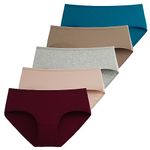 INNERSY Ladies Pants Underwear Midi Panties for Women Cotton Briefs Stretch Knickers Multipack 5 (M, Nostalgic Multicolour)