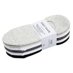 Cole Haan Combed Cotton Liner Socks with Heel Grip and Moisture Wicking - 10 Pairs - Size 4 to 10 (Grey/White/Black)