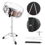 EASTROCK Snare Drum Set 14X5.5inch Marching Drums for Students,Beginners with Gig Bag, Sticks, Stand, Drum Keys& Practice Pad Kit, Champagne