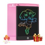 HOMESTEC Drawing Toys, Girls Gifts, Colored LCD Writing Tablet, 8.5 inch Educational Doodled Pad, Kids Sensory Learning (Pink)