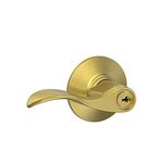 Schlage F51A Acc 608 Accent Lever Keyed Entry, Satin Brass