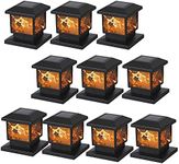 MAGGIFT 10 Pack Solar Flame Post Lights