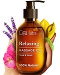 Gya Labs Relaxing Massage Oil for Sore Muscles - Spa Quality Sore Muscle Massage Oil - Warming Massage Oil Non Greasy & Body Massage Oil for Men & Women - 100% Natural (200 ml)