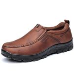 COSIDRAM Mens Loafers Slip on Casual Shoes Fashion Walking Moccasins Business Office Dress Outdoor Brown 9