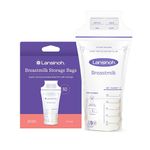 Lansinoh Breastmilk Storage Bags With Convenient Pour Spout and Patented Double Zipper Seal, Ideal for Storing and Freezing Breastmilk, 50 Count, BPA and BPS Free