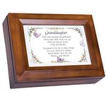 Dear and Beautiful Granddaughter Dark Wood Finish Jewelry Music Box - Plays Tune You Are My Sunshine