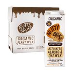 Nutty Bruce - Unsweetened Activated Almond & Oat Milk - Certified Organic & Vegan Alternative Milk, No Preservatives, Whole Grain Oats, Lactose Free, Dairy Free, Soy Free - 6 pack x 1L