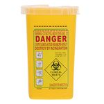 Sharps Disposal Container Biohazard Needle and Syringe Disposal Small Portable Container for Travel Home Use and Professional (Yellow)