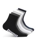 Puma Unisex-Adult Cotton Ankle Length Socks Hlf Terry 6P, White-Black-Light Gray-Navy, 39/42 (68666701)