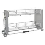 Rev-A-Shelf 5PD-36CRN 36-Inch Convenient Heavy-Duty 2-Tier Mounted Wall Inside Tall Cabinet Door Locking Pull-Down Shelving System, Chrome Finish