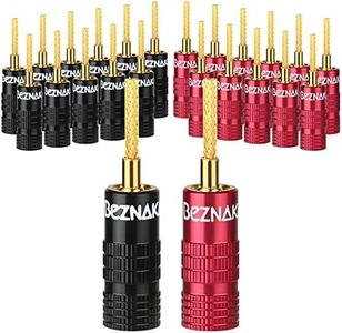 Flex Pin Colorback Banana Plugs for Spring Loaded Speaker Terminals,12 Pairs,24K Gold Plated Plugs