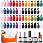 modelones Cat Eye Gel Nail Polish Set 32PCS 28Colors Fall Gel Polish Kit