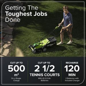 Greenworks 40V Cordless Lawnmower – 35cm Cutting Width