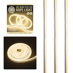 Global Gizmos 47530 5 Metre LED Strip Lights / Flexible Rope Lights / Neon Style Glow / Great for Bedrooms & TV Backlight / Indoors or Outdoors / Warm White Colour