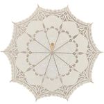 YULUOSHA Large Lace Wedding Umbrella Parasol for Bridal Party Decoration-Ivory