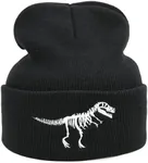 LOKIDVE Men Women Dinosaur Retired 2022 Winter Embroidered Cuff Beanie Hat Knit Skull Cap