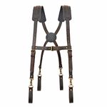 Tourbon Leather Carpenter Tool Belt with Suspenders Padded Rig Electrician's Combo Framing Bag