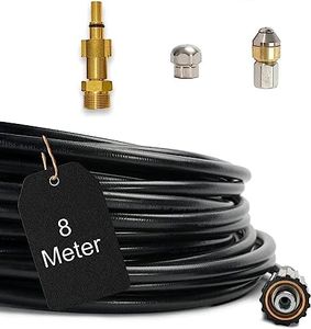 Tubo ad alta pressione da 3 a 100 metri – per idropulitrice – Adatto per Black & Decker – per lo scarico di intasamenti e pulizia di scarichi tubo tubo di scarico (8 metri)