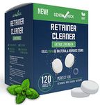 Retainer and Denture Cleaner 120 Tablets, 4 Month Supply Cleaning Tablets Denture Cleaners Remove Bad Odors, Plaque, Stains From Night Guards, Mouth Guards, Dental Appliance