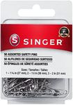 SINGER Safety Pins, 50 Count, Size 1-3 Pkg