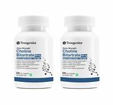 Trexgenics CHOLINE BITARTRATE 650 mg Cognitive Function, Fat Metabolism, Brain & Nervous System Health Support VEGAN & NON-GMO (60 Veg. Capsules) (Pack of 2)