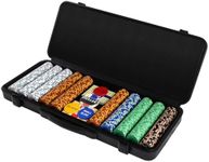 ANCHSAIL 500PCS Clay Poker Chip Set, 14g Heavy Blank Poker Chips, Professional Poker Set with Polycarbonate Chip Case, 2 Decks Cards, Poker Buttons for Texas Hold’em, Blackjack & Poker Night