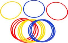 Trademark Innovations Speed and Agility Training Rings, 18-Inch Diameter, Multicolor, Set of 12