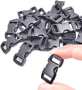 100 Pack 3/8 Inch Curved Contoured Paracord Bracelet Clips Plastic Quick Side Release Buckles for Paracord Bracelets Clasps Masks Dog Collar Straps Accessories