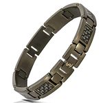 Smarter LifeStyle Elegant Surgical Grade Steel Carbon Fiber Mens Bracelet – Adjustable Many Color Options, Mens Jewelry Bracelet for Men (Gunmetal Bracelet, Gray Carbon Fiber)