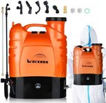 WOEKBON 4 Gallon Battery Powered Backpack Sprayer Electric Garden Pump Sprayer with Lithium Battery for Long Time Spray Brass Telescope Wand and Multiple Nozzles for Spraying Cleaning。