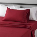 AmazonBasics Light-Weight Microfiber Sheet Set - Twin, Burgundy