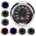 7 Color Oil Temperature Gauge Kit 40-140 Celsius Pointer LED Digital Readouts Display 52mm/2.0in Black Dial for 12V Car Truck