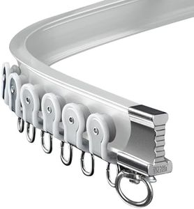 ZSTARR Heavy Duty Curved Track Aluminum Alloy Silence Curtain Track Wall Ceiling Mounted Curtain Slide Rail Flexible Bendable L Shape U Shape Bay Windows Curtain Rod Custom Size