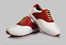 East Star Sports ESS Golf Shoes for Men-Lightweight White and Red Colour Size 9