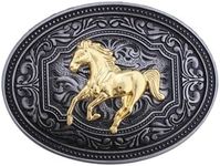 Btilasif Vintage Western Cowboy American Bald Eagle Belt Buckle Cowgirl Texa Rodeo Belt Buckle for Men Women Boys Girls, Horse