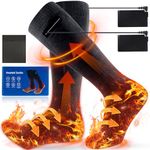 Heated Socks for Men Women, 5000mAh Upgraded Battery Heating Socks Rechargeable Washable, Electric Socks Foot Warmer for Hunting Camping Skiing Sports Outdoor Work