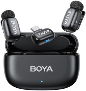 BOYA mini Mikrofon für iPhone Android Handy, 5g Ultraleicht, Lavalier Mikrofon Kabellos mit USB-C, AI-Sprachmodulator, 3-Stufen-Rauschunterdrückung, 30h Akku, Streaming Ansteckmikrofon für Interview