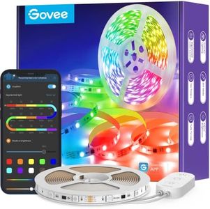 Govee LED Strip, RGBIC LED Streifen 5m, Musik Sync, Segmentcontrol, Farbwechsel, 64 Szenenmodus, Steuerbar via App, für Party, Zuhause, Schlafzimmer, TV, 5M