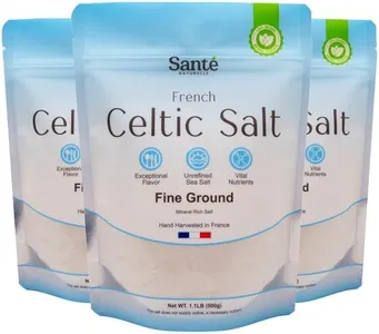 Sante Naturelle Celtic Salt Fine Ground Sea Salt - 1.1lb (18oz) Pack of 3, Unrefined Organic French Sea Salt, Rich in 82+ Minerals Salt, 100% Natural & Hand Harvested Sal Celtica